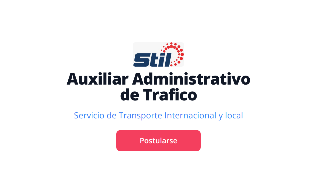 Vacante De Auxiliar Administrativo De Trafico En Servicio De Transporte Internacional Y Local