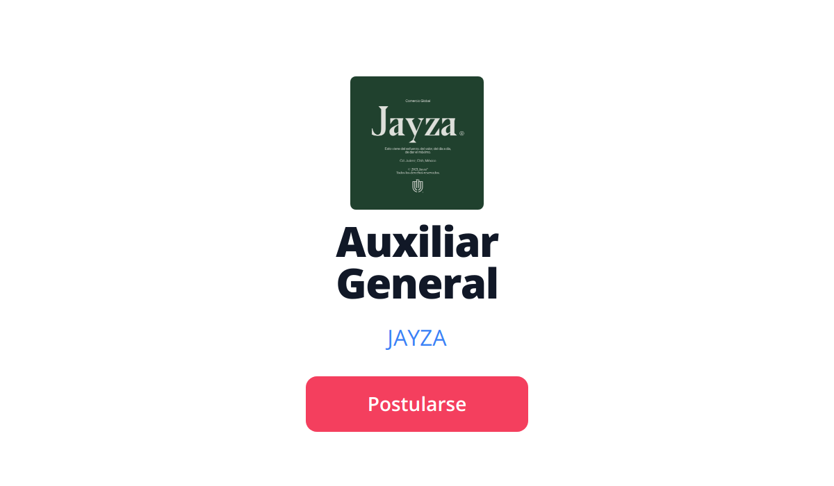 Vacante De Auxiliar General En Jayza